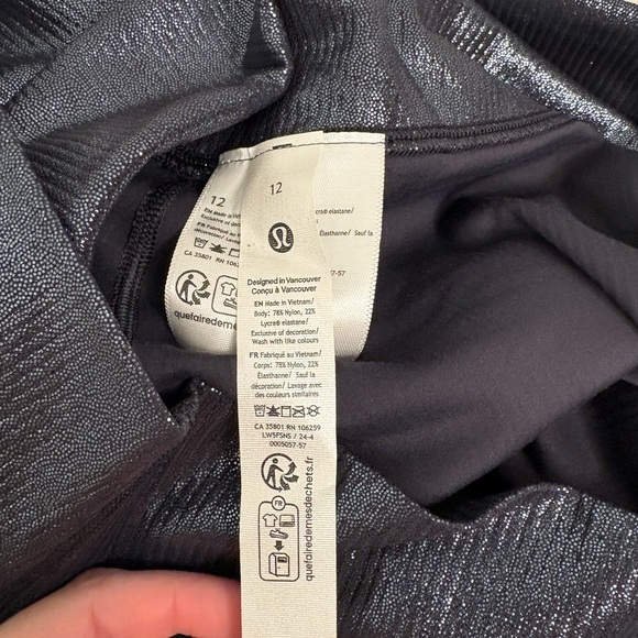 Lululemon Align Rib HR 25’’ Radiate Foil Print Black Night Size 12 - Picture 8 of 11
